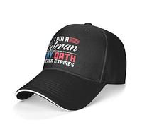 I Am A Veteran My Oath Never Expires Men Women Peak Caps Classic Visor Hat Uv Protection Flat Brim Baseball Caps for Fishing Running Outdoor