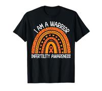 I Am A Warrior Orange Ribbon Infertility Awareness Rainbow T-Shirt