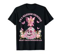 I Am A Warrior Princess Breast Cancer Awareness 2026 Skull T-Shirt
