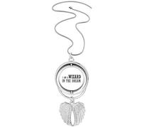 I Am A Wizard In The Dream Pendant Angel Wings Rotating Necklace Jewelry