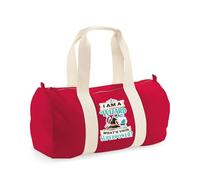 I Am A Wizard What’s Your Superpower - Funny Wizard Gift, Magic Quote, Novelty Fantasy, Barrel Bag, Holdall Zip Sports Duffle Bag. (Red)