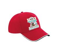 I Am A Wizard What’s Your Superpower - Funny Wizard Gift, Magic Quote, Novelty Fantasy, Cotton Authentic 5 Panel Piped Cap, Sports Cap. (UK, Alpha, One Size, Classic Red Black White)