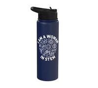 I Am A Woman in STEM - Science Tech Engineering and Math Stainless Steel Insulated Water Bottle
