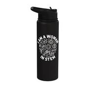 I Am A Woman in STEM - Science Tech Engineering and Math Stainless Steel Insulated Water Bottle