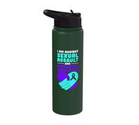 I am Against Sexual Assault and Domestic Violence Stainless Steel Insulated Water Bottle
