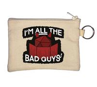 I Am All The Bad Guys DND Dungeon Master Key Chain Coin Purse Beige