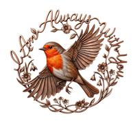 I Am Always with You Robin Metal Sign, Vintage Robins Ornaments | Elegant Bird Wall Pictures, Hanging Signs & Plaques, Garden Wall Art Poster for Bedrooms, Living Room, Hallways, Robin Gifts