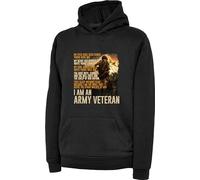 I Am an Army Veteran Hoodie Lest We Forget Army War Soldier Veterans Remembrance Day Proud Veterans Troops UK Armed Forces Gift For Friends Kids and Adults Unisex Gift Top (4XL, Black)