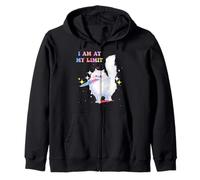 I Am At My Limit Groovy Cute Cat Apparel Zip Hoodie