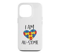 I Am Au-some Autism Awareness Colourful Heart Piece Case for iPhone 13 Pro