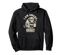 I Am Awake Please Respect My Privacy Funny Dog Pullover Hoodie