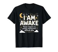 I am Awake Please Respect My Privacy Funny Introvert Quote Value Graphic T-Shirt, Men, Black, S