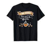 I am Awake Please Respect My Privacy Introvert Morning Humor Value Graphic T-Shirt, Men, Black, S