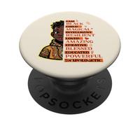 I Am Black Child Magical Intelligent History Month Boys Kids PopSockets Adhesive PopGrip