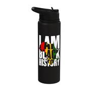 I am Black History African Map Juneteenth Stainless Steel Insulated Water Bottle