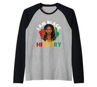 I Am Black History - Black History Month African Roots Raglan Baseball Tee