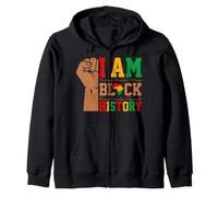 I Am Black History Fearless Powerful Proud Identity Apparel Zip Hoodie