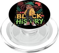 I Am Black History Kid Pan African Girl Black History PopSockets PopGrip for MagSafe