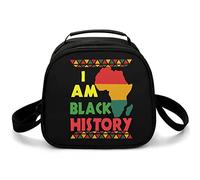 I Am Black History Month Cute Lunch Bags for Women Men Lightweight Insulated Lunch Bag for Work Picnic Travel