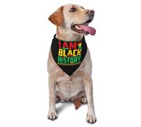 I Am Black History Month Dog Bandanas Triangle Bibs Pet Scarf For Small Medium Large Dogs And Cat