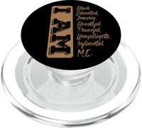 I Am Black History Month Strong Educated Proud Afro PopSockets PopGrip for MagSafe