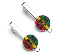 I Am Black History Month Tie Clips for Men 2 Pcs Necktie Bar Pinch Clothing Accessories Suitable for Wedding Business Anniversary