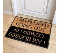 I Am Blessed Coming in I Am Blessed Going Out Welcome Large Front Door Mat, Outdoor Entrance Merry Christmas Doormats Outdoors Holiday Funny Welcome Mats