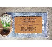 I Am Blessed Doormat Welcome Home Doormat New Home Gift Religious Doormat Wedding Gift Welcome Mat Funny Door Mat Housewarming Gift Indoor Outdoor Non Slip Door mat 40x60cm