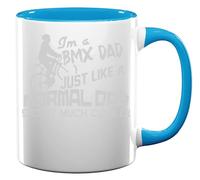 I AM BMX Dad Just Like A Normal Dad Except Much Cooler Ceramic Tea Coffee Mug Light Blue