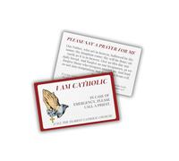 I Am Catholic Call A Priest Plastic Wallet Card | 5pk 14.99 in Case of Emergency Waterproof Durable Sick Medical Bracelet Key Chain