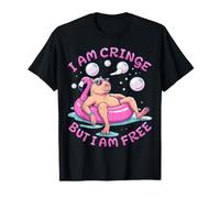 I am Cringe But I am Free Capybara Summer Vacation Pool T-Shirt