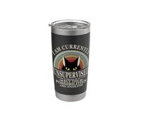 I Am Currently Unsupervised I Know Cute Cat Lover Vintage Stainless Steel Insulated Tumbler