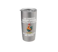 I Am Currently Unsupervised Rooster Stainless Steel Insulated Tumbler