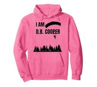 I Am D.B. Cooper Hijack Skydive 1971 Pullover Hoodie, Adult Unisex, Bright Pink, Medium