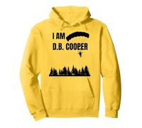 I Am D.B. Cooper Hijack Skydive 1971 Pullover Hoodie, Adult Unisex, Lemon Yellow, Small