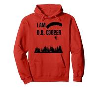 I Am D.B. Cooper Hijack Skydive 1971 Pullover Hoodie, Adult Unisex, Red, Large