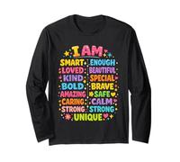 I Am Daily Affirmation Colorful Positive SelfLove Motivation Long Sleeve T-Shirt