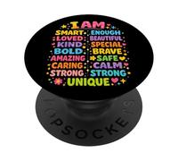 I Am Daily Affirmation Colorful Positive SelfLove Motivation PopSockets Adhesive PopGrip