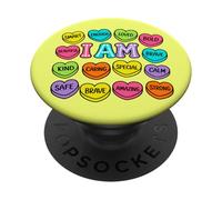 I Am Daily Affirmation Colorful Positive SelfLove Motivation PopSockets Adhesive PopGrip