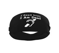 I Am Deaf I Read Lips Sports Sweatbands for Men & Women, Non-Slip Elastic Wristbands & Headbands for Basketball, Tennis, Workout, Gym, Yoga, Absorbent & Breathable (Black)