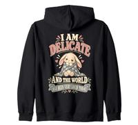 I Am Delicate And The World Has Been Very Loud Today Bunny Zip Hoodie