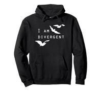 I am divergent, fantasy Book Lover Pullover Hoodie, Adult Unisex, Black, Medium