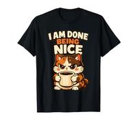 I Am Done Being Nice Angry Kawaii Cat Funny Coffee Sarcastic T-Shirt