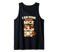 I Am Done Being Nice Angry Kawaii Cat Funny Coffee Sarcastic Tank Top