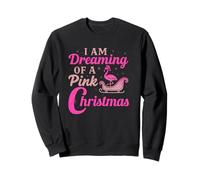 I Am Dreaming Of A Xmas With Pink Christmas Flamingo Pajamas Sweatshirt