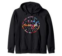 I am enough - Ich bin gut so wie ich bin Saying & Stärke Zip Hoodie