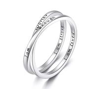 I Am Enough Rings 925 Sterling Silver I Am Enough I Am Worthy Ring Inspirational Jewellery for Women-Size 7
