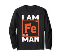 I Am Fe Man Chemistry Science Chemist Teacher Long Sleeve T-Shirt