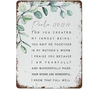 I Am Fearfully and Wonderfully Vintage Metal Signs Made Bible Verse Wall Art Scripture Retro Wall Decor Funny Tin Poster Decorations for Farm Office Pubs Club 8x12 Inch