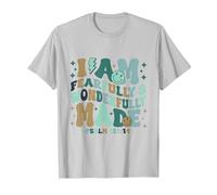 I am Fearfully & Wonderfully Made Retro Bible Verse T-Shirt, Men, Silver Grey, Large